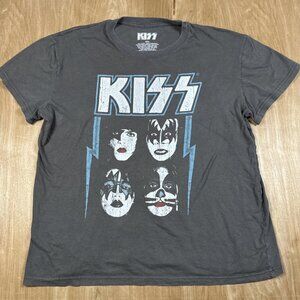 Vintage Kiss Dynasty Mens Gray Short Sleeve T-Shirt Size XXL